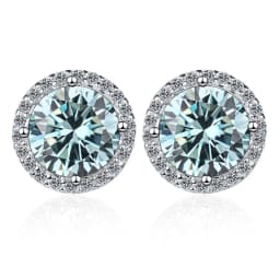 JoyceJelly 6.5mm 1ct Colorful Moissanite Earrings Unisex Male Female S925 Sterling Sliver Sparkling Fine Jewelry Men's Ear-studs