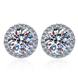JoyceJelly 6.5mm 1ct Colorful Moissanite Earrings Unisex Male Female S925 Sterling Sliver Sparkling Fine Jewelry Men's Ear-studs