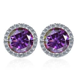 JoyceJelly 6.5mm 1ct Colorful Moissanite Earrings Unisex Male Female S925 Sterling Sliver Sparkling Fine Jewelry Men's Ear-studs