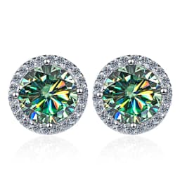 JoyceJelly 6.5mm 1ct Colorful Moissanite Earrings Unisex Male Female S925 Sterling Sliver Sparkling Fine Jewelry Men's Ear-studs