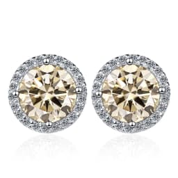 JoyceJelly 6.5mm 1ct Colorful Moissanite Earrings Unisex Male Female S925 Sterling Sliver Sparkling Fine Jewelry Men's Ear-studs