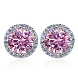 JoyceJelly 6.5mm 1ct Colorful Moissanite Earrings Unisex Male Female S925 Sterling Sliver Sparkling Fine Jewelry Men's Ear-studs