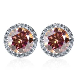 JoyceJelly 6.5mm 1ct Colorful Moissanite Earrings Unisex Male Female S925 Sterling Sliver Sparkling Fine Jewelry Men's Ear-studs