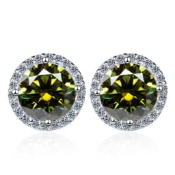 JoyceJelly 6.5mm 1ct Colorful Moissanite Earrings Unisex Male Female S925 Sterling Sliver Sparkling Fine Jewelry Men's Ear-studs