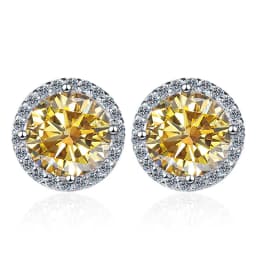 JoyceJelly 6.5mm 1ct Colorful Moissanite Earrings Unisex Male Female S925 Sterling Sliver Sparkling Fine Jewelry Men's Ear-studs