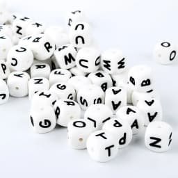 100Pcs 12mm Letter Silicone Beads for DIY Name Jewelry Making Bracelet Necklace Beaded Pen Accessories Keychain Beads Craft