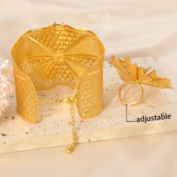 Dubai Gold Color Rings Bangles Set For Women Wedding Turkish Nigerian Bride Indian Brazilian Fashion African Hawaiian Jewelry