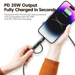 Toocki PD 100W USB C To Type C Display Cable For Huawei Xiaomi Samsung S23 2 in 1 Fast Charging Lightning Cable For iPhone 14 13