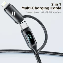 Toocki PD 100W USB C To Type C Display Cable For Huawei Xiaomi Samsung S23 2 in 1 Fast Charging Lightning Cable For iPhone 14 13