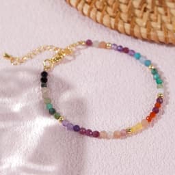 Go2boho 2024 Valentine's Day 18K Gold Plated Multicolored Gemstone Delicate Jewelry Beaded Bracelets for Women New Year's Gift