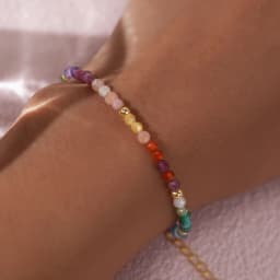 Go2boho 2024 Valentine's Day 18K Gold Plated Multicolored Gemstone Delicate Jewelry Beaded Bracelets for Women New Year's Gift
