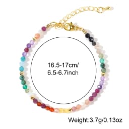 Go2boho 2024 Valentine's Day 18K Gold Plated Multicolored Gemstone Delicate Jewelry Beaded Bracelets for Women New Year's Gift