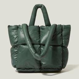 Designer Puffy Shoulder Bag Women Quilted Space Down Feather Padded Cotton Handbag Winter Large Capacity Warm Shopping Purse