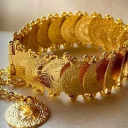 Luxury Gold Plated Ottoman Turkish Totem Chain Bracelet Coin Cuff Bangles for Bridal Ethnic Women's Jewelry Bijoux