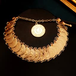 Luxury Gold Plated Ottoman Turkish Totem Chain Bracelet Coin Cuff Bangles for Bridal Ethnic Women's Jewelry Bijoux