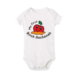 My First Rosh Hashanah Newborn Baby Bodysuits Toddler Infant Unisex Jumpsuits Boy Girl Short Sleeve Clothes Jewish Hanukkah Gift