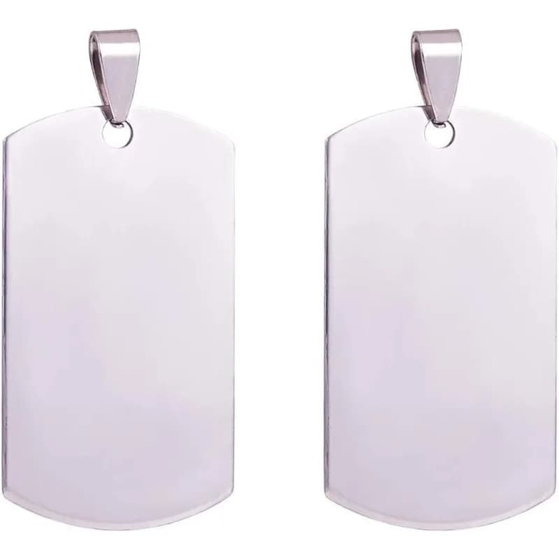 20PCS 1.6x1 Inch Stainless Steel Stamping Blanks Dog Tag Pendants with Snaps for Jewelry Making Pet ID Name Tags Handicrafts