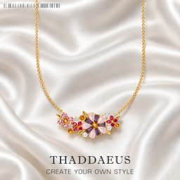 Necklace Flowers Colourful Stones Brand New Link Chain Fine Jewelry Europe 925 Stering Silver Romantic Gift For Women