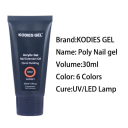 KODIES GEL 30ML Professional Builder UV Gel Polish 3D Poly Construction Gel for Nail Art Extension White Clear French Manicure