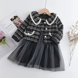 Bear Leader Fashion Kids Girls Princess 2pcs Clothes Set Autumn Winter Children Coat Outwear+Skirts Vintage Outfits Suit 2-12Y