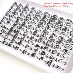 Wholesale Bulk 50pcs/lot Mens Womens Fashion Stainless Steel Jewelry Rings For Party Gift Weddings Mix Style Mix Size