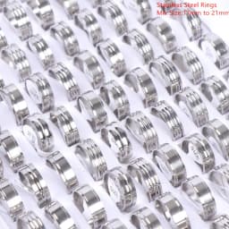 Wholesale Bulk 50pcs/lot Mens Womens Fashion Stainless Steel Jewelry Rings For Party Gift Weddings Mix Style Mix Size