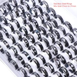 Wholesale Bulk 50pcs/lot Mens Womens Fashion Stainless Steel Jewelry Rings For Party Gift Weddings Mix Style Mix Size