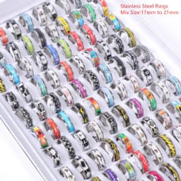 Wholesale Bulk 50pcs/lot Mens Womens Fashion Stainless Steel Jewelry Rings For Party Gift Weddings Mix Style Mix Size