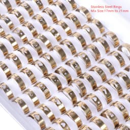 Wholesale Bulk 50pcs/lot Mens Womens Fashion Stainless Steel Jewelry Rings For Party Gift Weddings Mix Style Mix Size