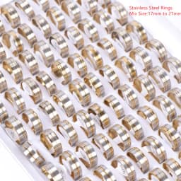 Wholesale Bulk 50pcs/lot Mens Womens Fashion Stainless Steel Jewelry Rings For Party Gift Weddings Mix Style Mix Size