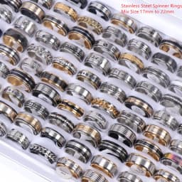 Wholesale Bulk 50pcs/lot Mens Womens Fashion Stainless Steel Jewelry Rings For Party Gift Weddings Mix Style Mix Size