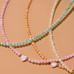 Mother of Pearl Beads Heart Choker Fashion Natural Fritillary Necklace for Women Stainless Steel Collares Femme MOON GIRL Design