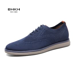 BHKH Male Sneakers Summer Knitted Mesh Casual Shoes Lightweight Casual Shoes Breathable Walking Footwear Shoes For Men