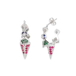 CRMYA Color Cubic Zirconia Hoop Earrings For Women Fashion Gold-color Piercing Women's Earrings Set 2023 Jewelry Wholesale