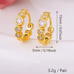 CRMYA Color Cubic Zirconia Hoop Earrings For Women Fashion Gold-color Piercing Women's Earrings Set 2023 Jewelry Wholesale