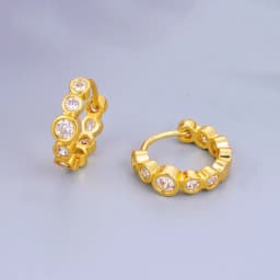 CRMYA Color Cubic Zirconia Hoop Earrings For Women Fashion Gold-color Piercing Women's Earrings Set 2023 Jewelry Wholesale