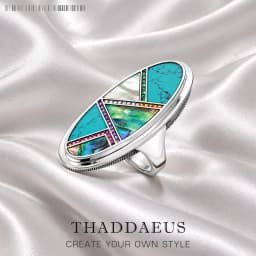 Powerful Lucky Meaningful Statement Ring,Europe Fine Jewerly For Women Autumn Mystical Turquoise Gift In 925 Sterling Silver