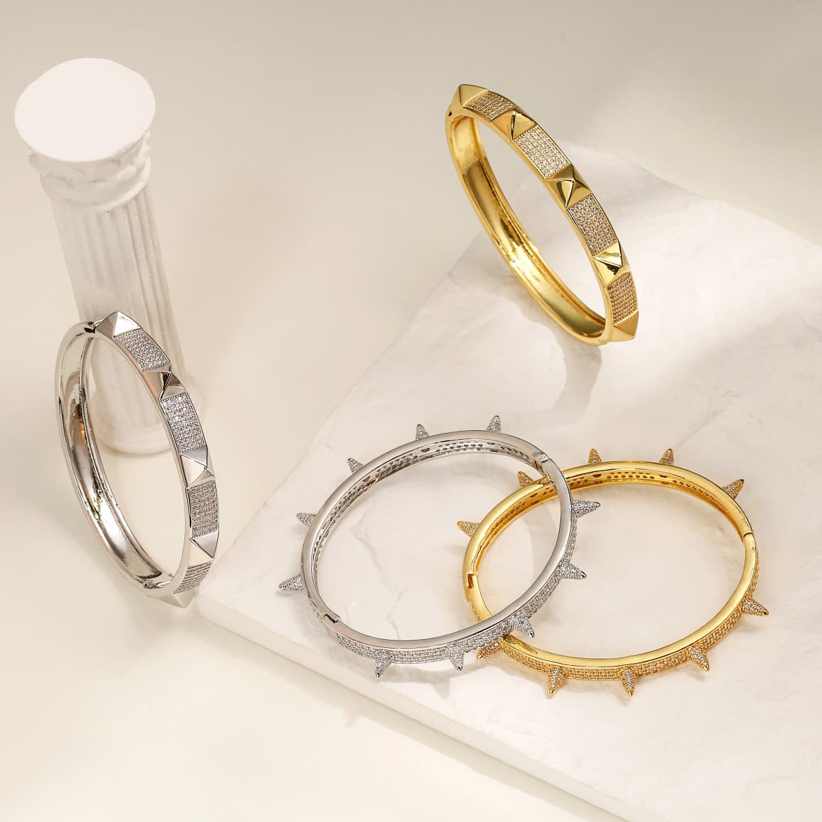 18K Gold Plated Brass Fashion Bracelets Female Temperament Simple Trendy Bracelet Hand Ornaments for Women Party Wedding Jewelry