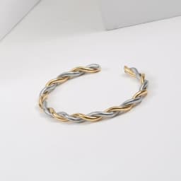 Trendy Charm Cuff Twist Bracelets Opening Bangles for Women Gold Color 316L Stainless Steel Wire Thin Simple Bangles Jewelry