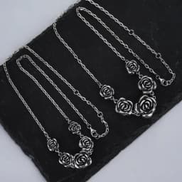 High Quality Retro Rose Flower Thai Silver Female Necklace Jewelry For Women Christmas Gifts Short Chains Never Fade