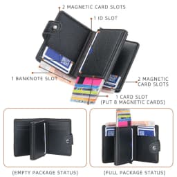 Baellerry New RFID Card Holder Short Men Wallets Name Engraved Brand Male Purse Luxury PU Leather Small Men's Popup Wallet