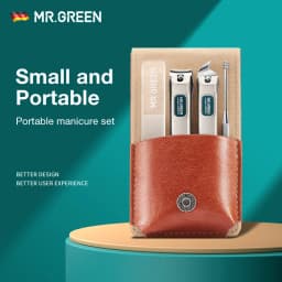 MR.GREEN Portable Manicure Set Pedicure Kit Stainless Steel Nail Clippers Tool Travel Grooming Case Gift Box Nail Scissors Set