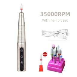 35000RPM Wireless Nail Drill Pen USB Nail File Polishing Pen Rechargeable Nail Drill Machine Portable Manicure Drill Salon Tool