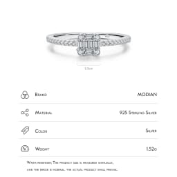 MODIAN Solid 925 Sterling Silver Simple Square Luxury Dazzling CZ Engagement Ring For Women Wedding Statement Fine Jewelry Gift