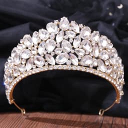 DIEZI New Baroque Korean Gold Color Crown Hair Accessories Luxury Crystal Tiara For Women Wedding Headdress Bridal Hair Jewelry