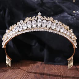 DIEZI New Baroque Korean Gold Color Crown Hair Accessories Luxury Crystal Tiara For Women Wedding Headdress Bridal Hair Jewelry