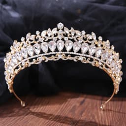 DIEZI New Baroque Korean Gold Color Crown Hair Accessories Luxury Crystal Tiara For Women Wedding Headdress Bridal Hair Jewelry