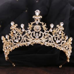 DIEZI New Baroque Korean Gold Color Crown Hair Accessories Luxury Crystal Tiara For Women Wedding Headdress Bridal Hair Jewelry