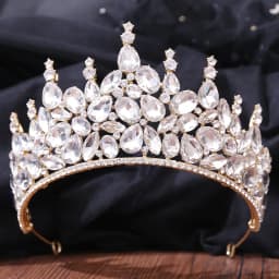 DIEZI New Baroque Korean Gold Color Crown Hair Accessories Luxury Crystal Tiara For Women Wedding Headdress Bridal Hair Jewelry