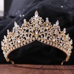 DIEZI New Baroque Korean Gold Color Crown Hair Accessories Luxury Crystal Tiara For Women Wedding Headdress Bridal Hair Jewelry